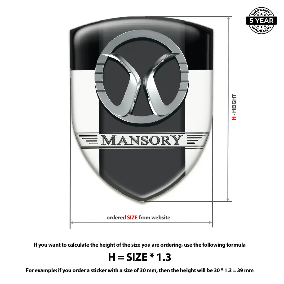 Mansory Polyurethane Domed Sticker Noble Edition