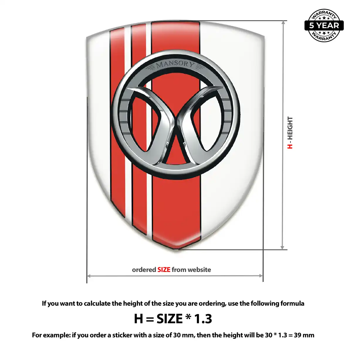 Mansory Polyurethane Domed Sticker Opulent Line