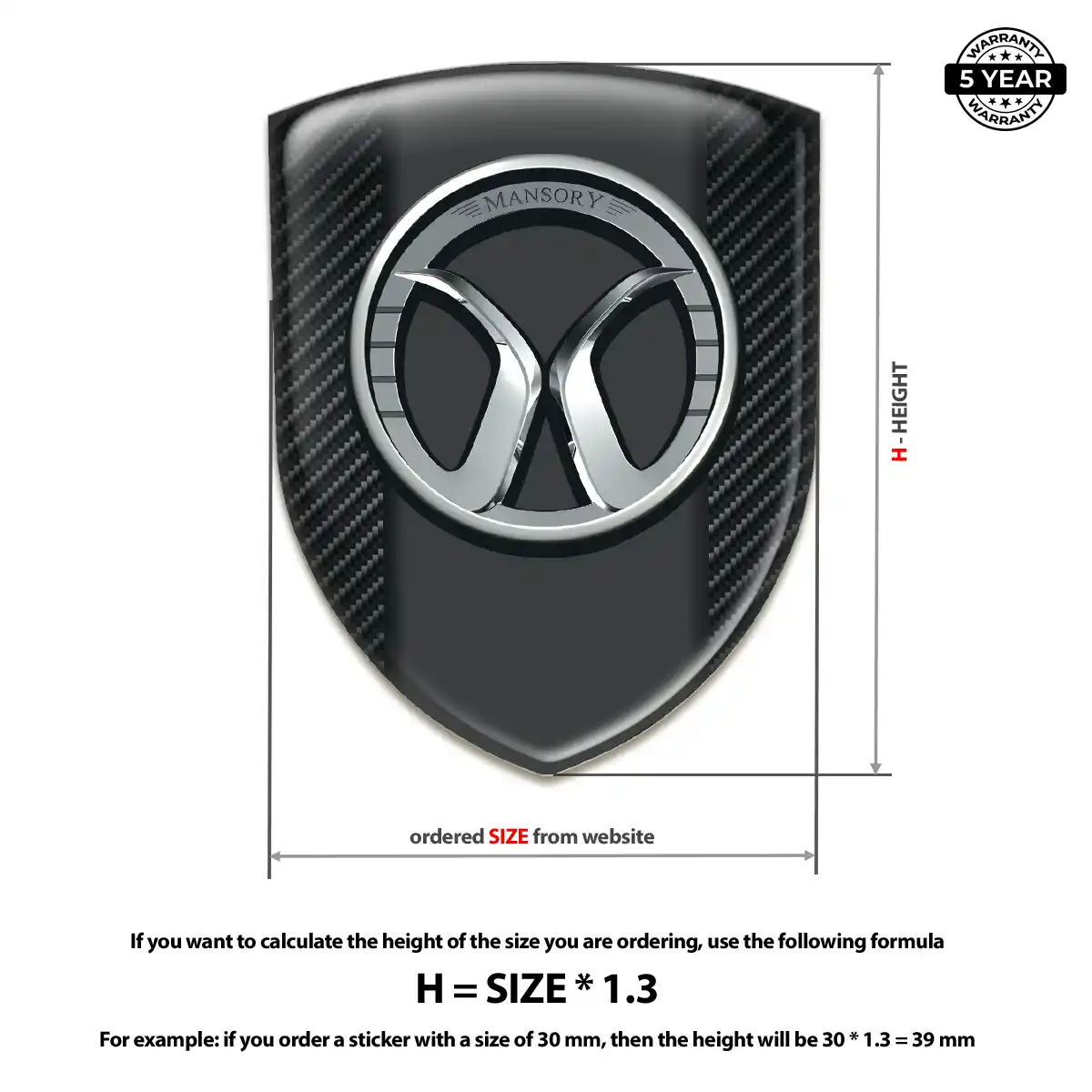 Mansory Polyurethane Domed Sticker Prestige Line