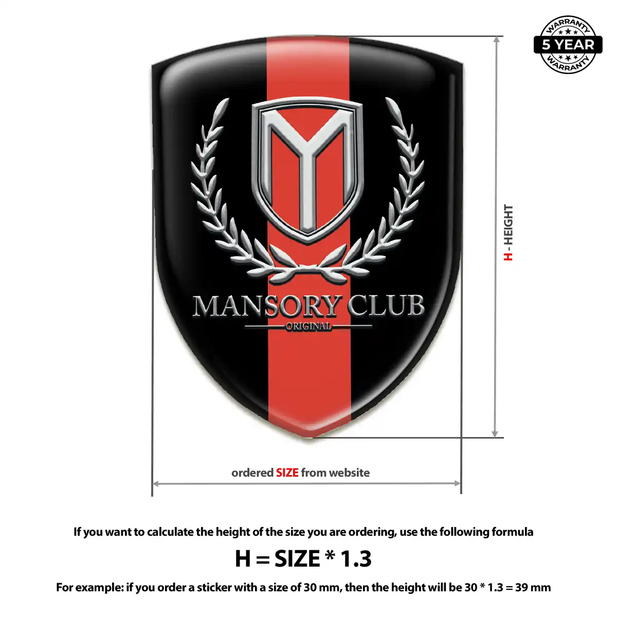 Mansory Polyurethane Domed Sticker Refined Design