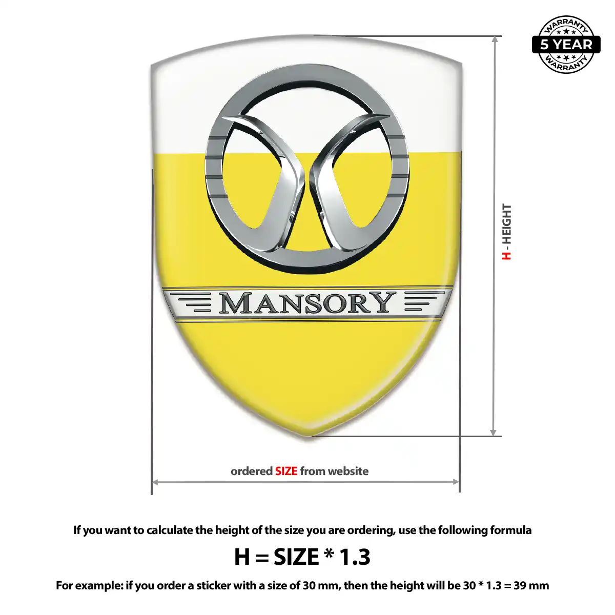Mansory Polyurethane Domed Sticker Superior Craft