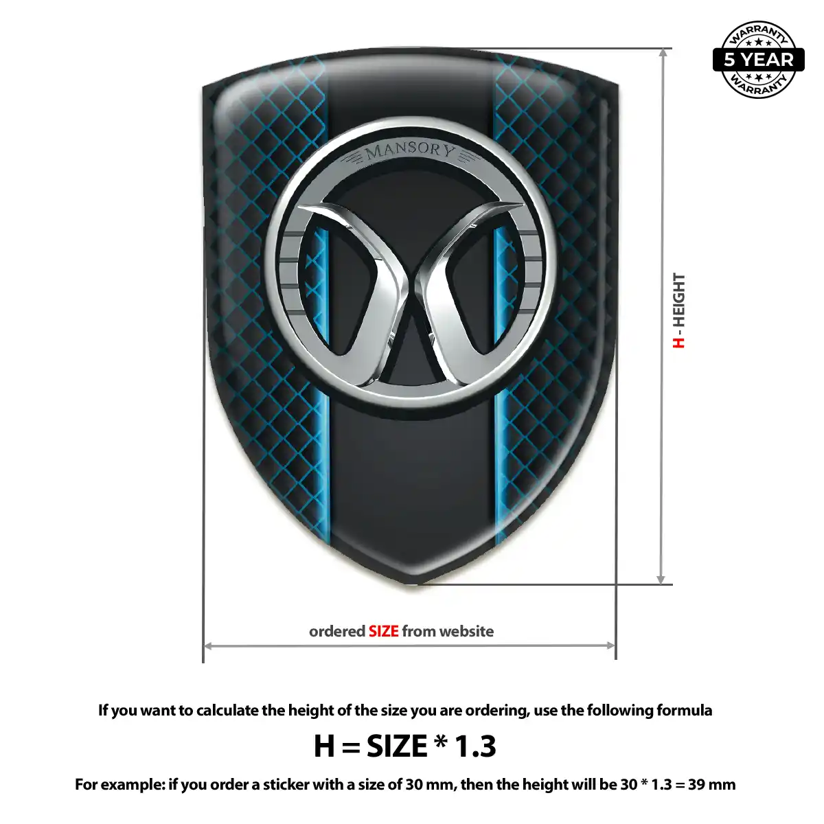 Mansory Resin Badge Sticker Elite Finish