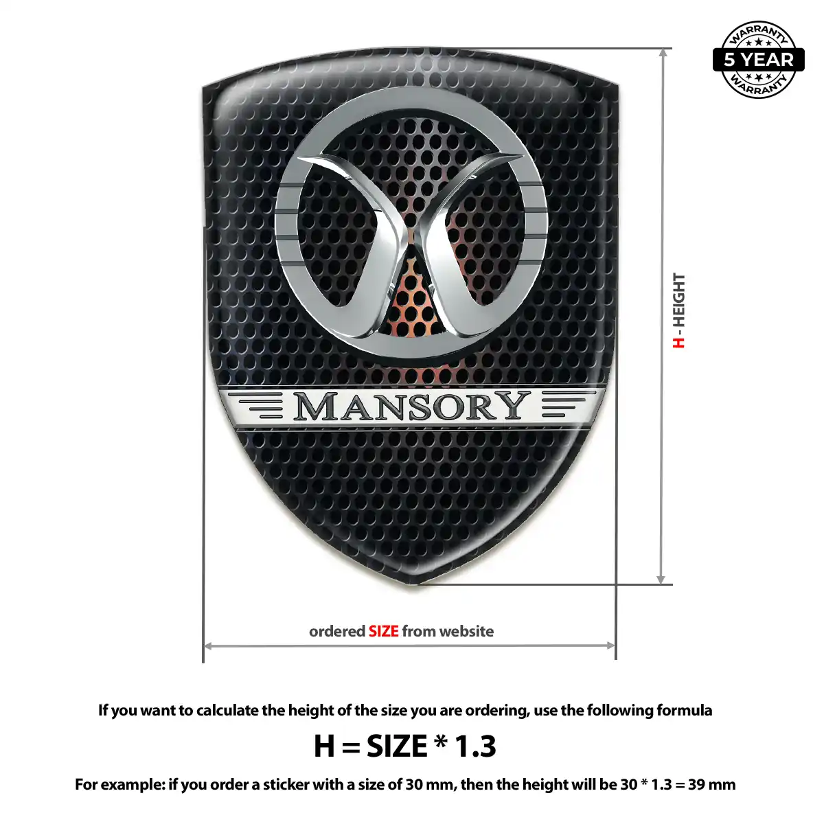 Mansory Resin Badge Sticker Noble Edition