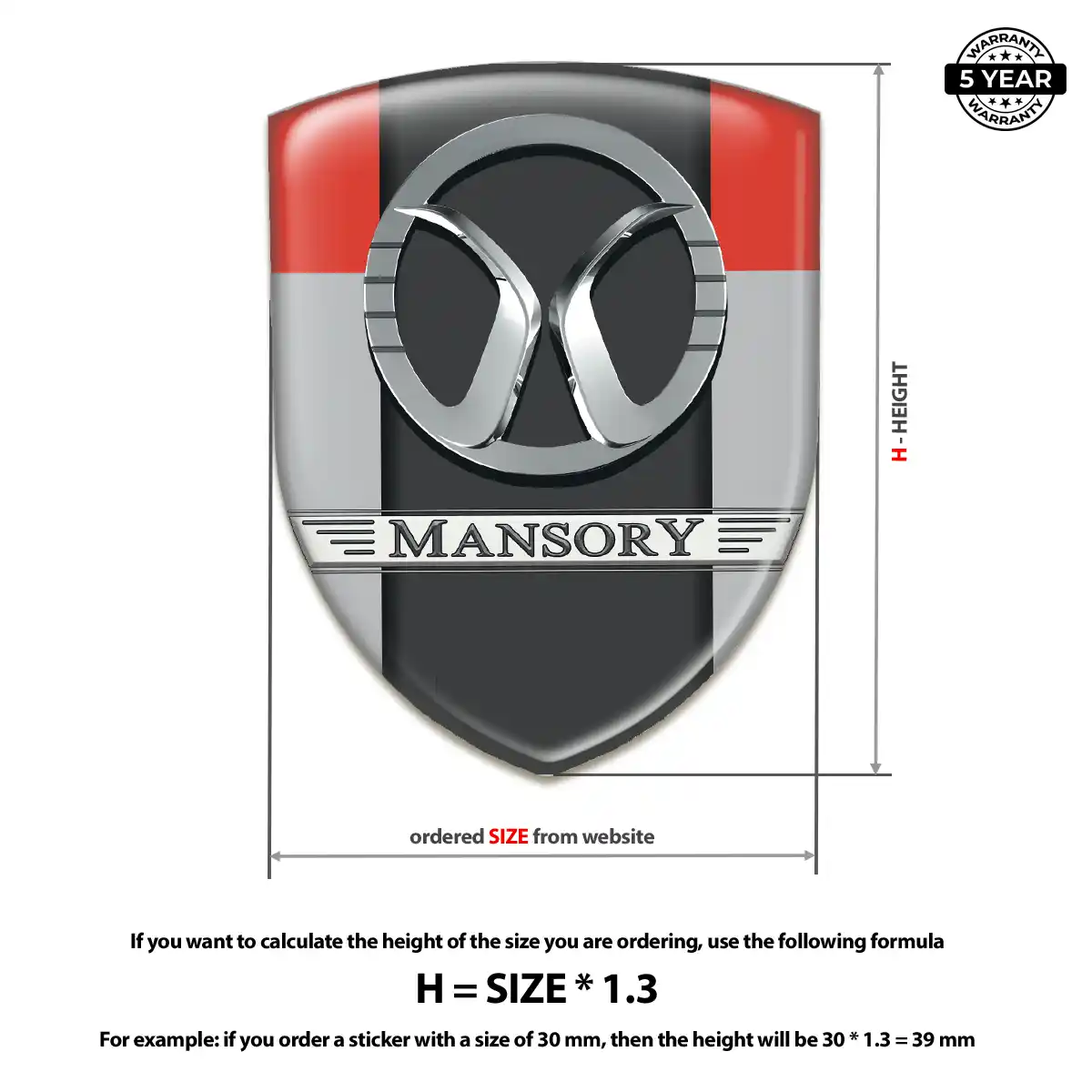 Mansory Resin Badge Sticker Premium Dome