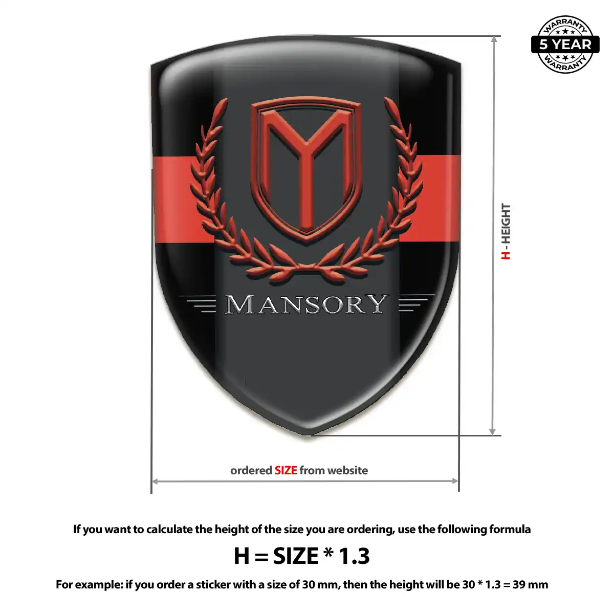 Mansory Resin Badge Sticker Prime Quality