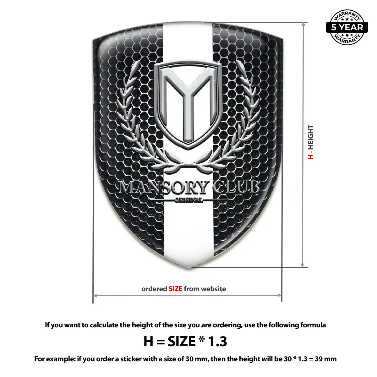 Mansory Resin Badge Sticker Resin Elite