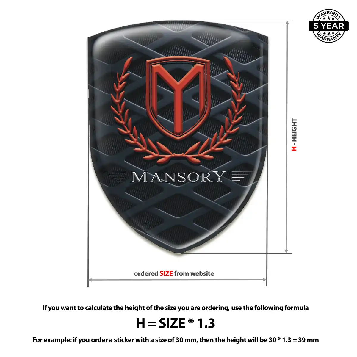 Mansory Resin Badge Sticker Resin Luxe