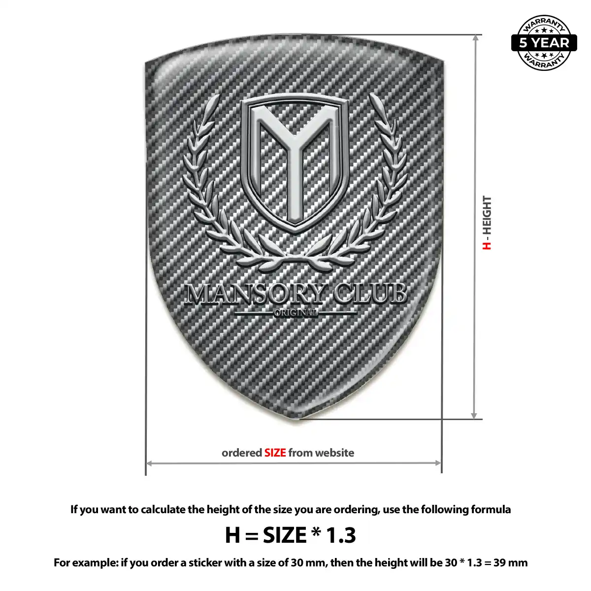 Mansory Resin Badge Sticker Signature Grade