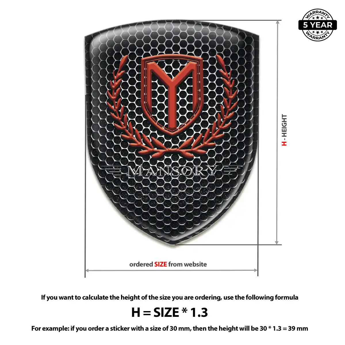 Mansory Resin Badge Sticker Superior Craft