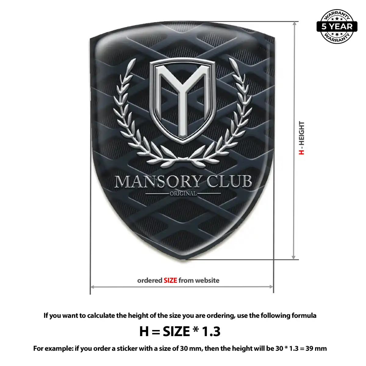 Mansory Resin Domed Sticker Deluxe Edition