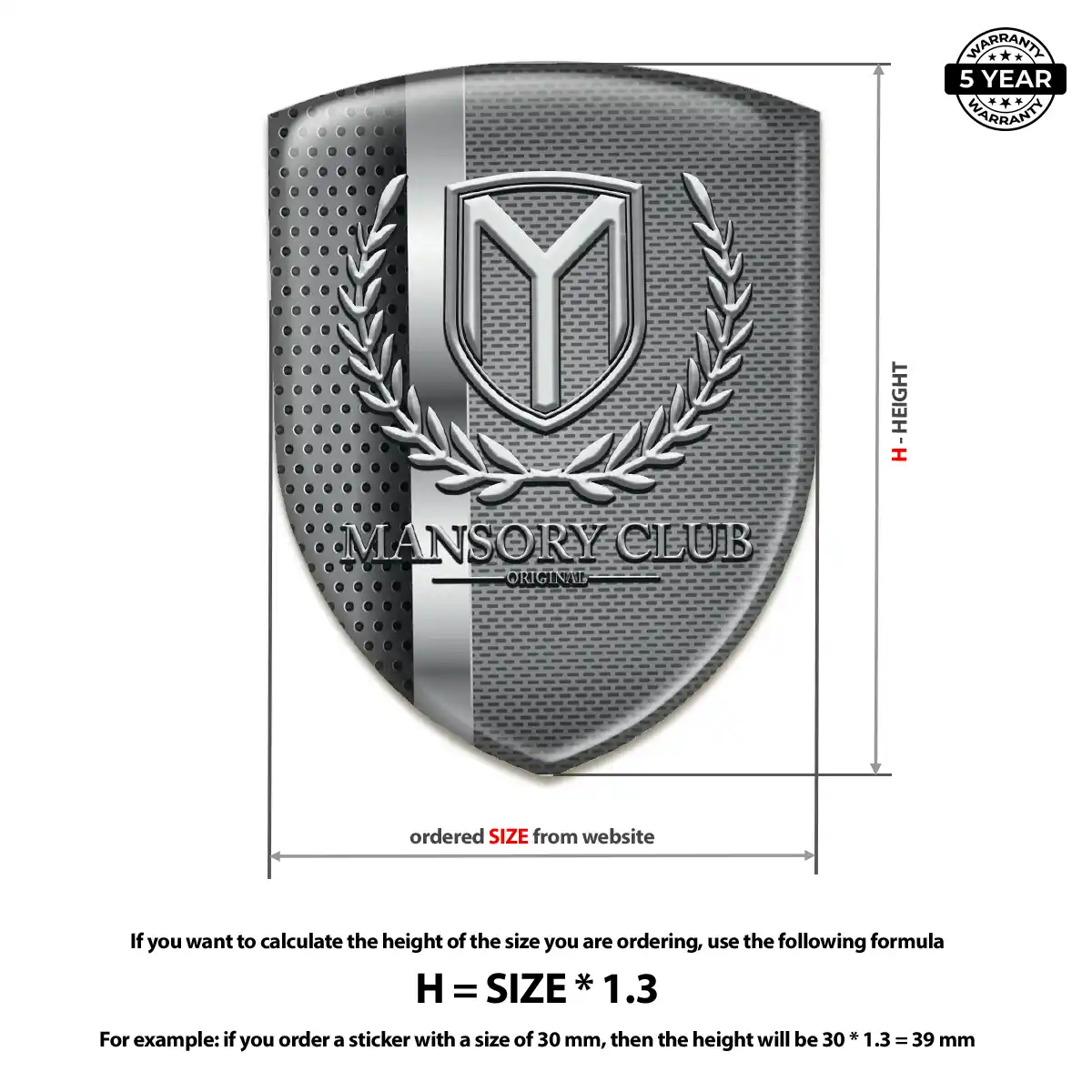 Mansory Resin Domed Sticker Elite Edition
