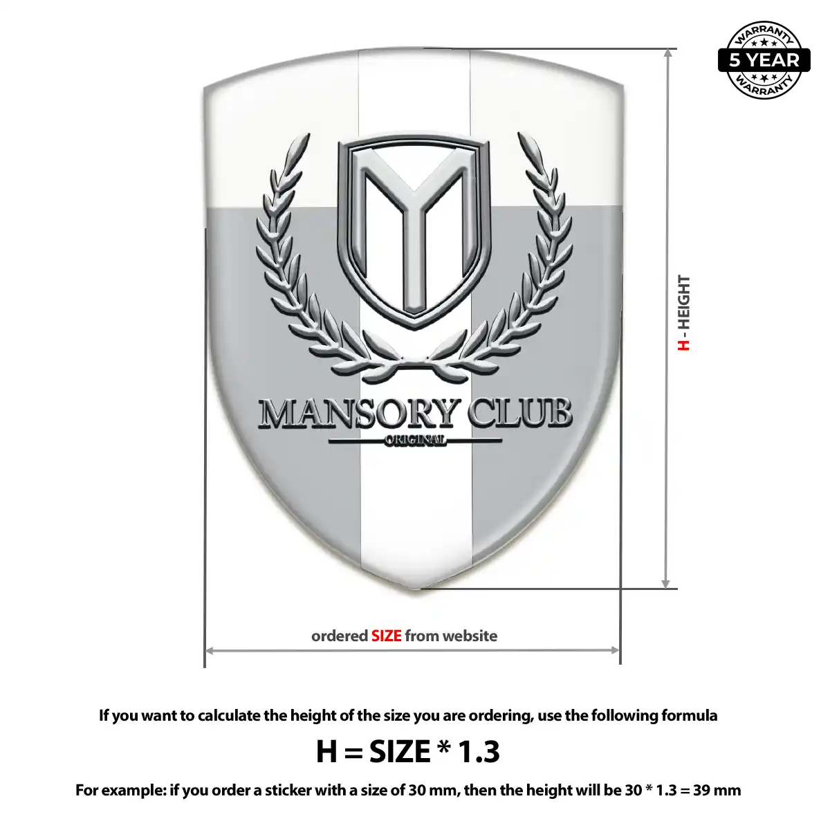 Mansory Resin Domed Sticker Elite Finish