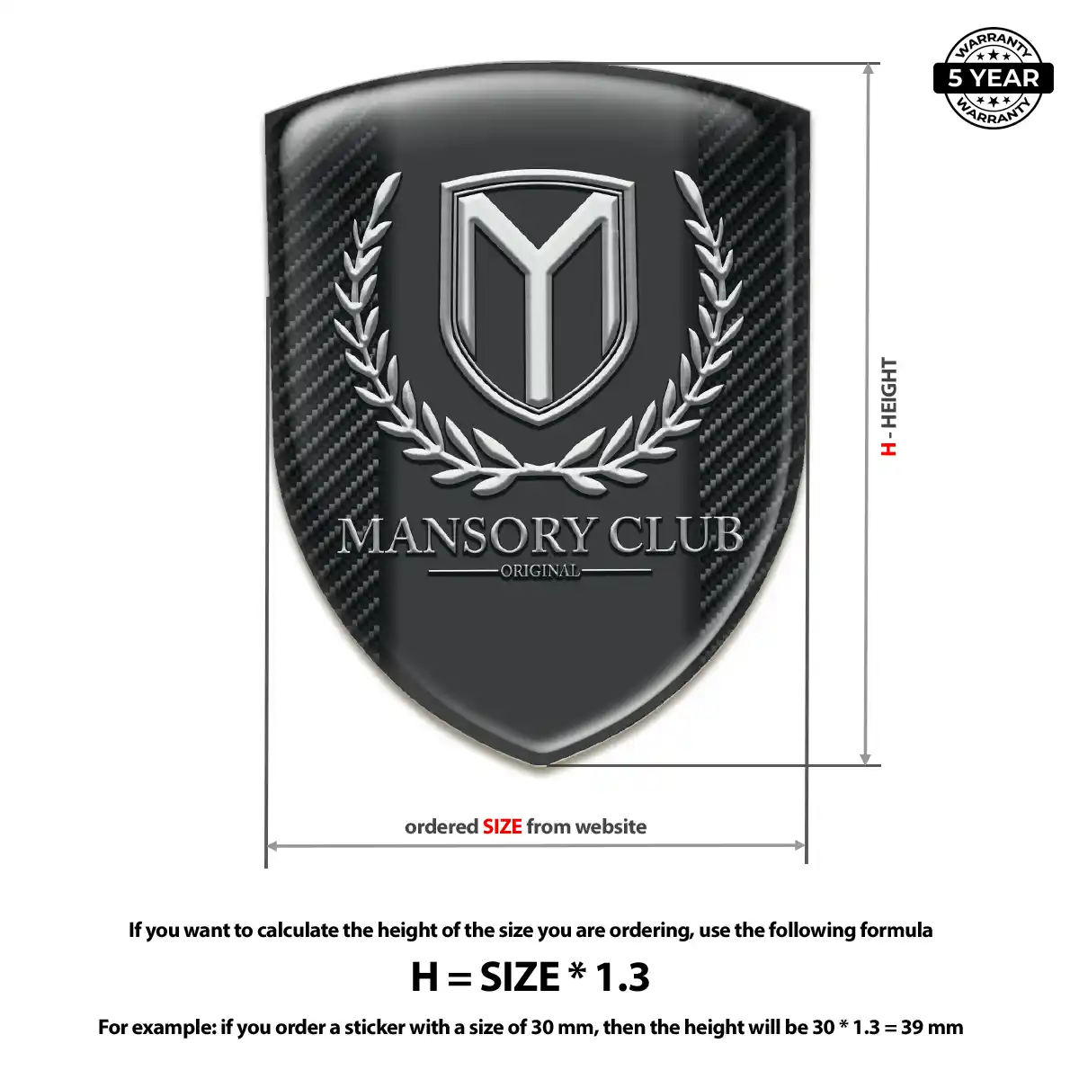 Mansory Resin Domed Sticker Exclusive Series