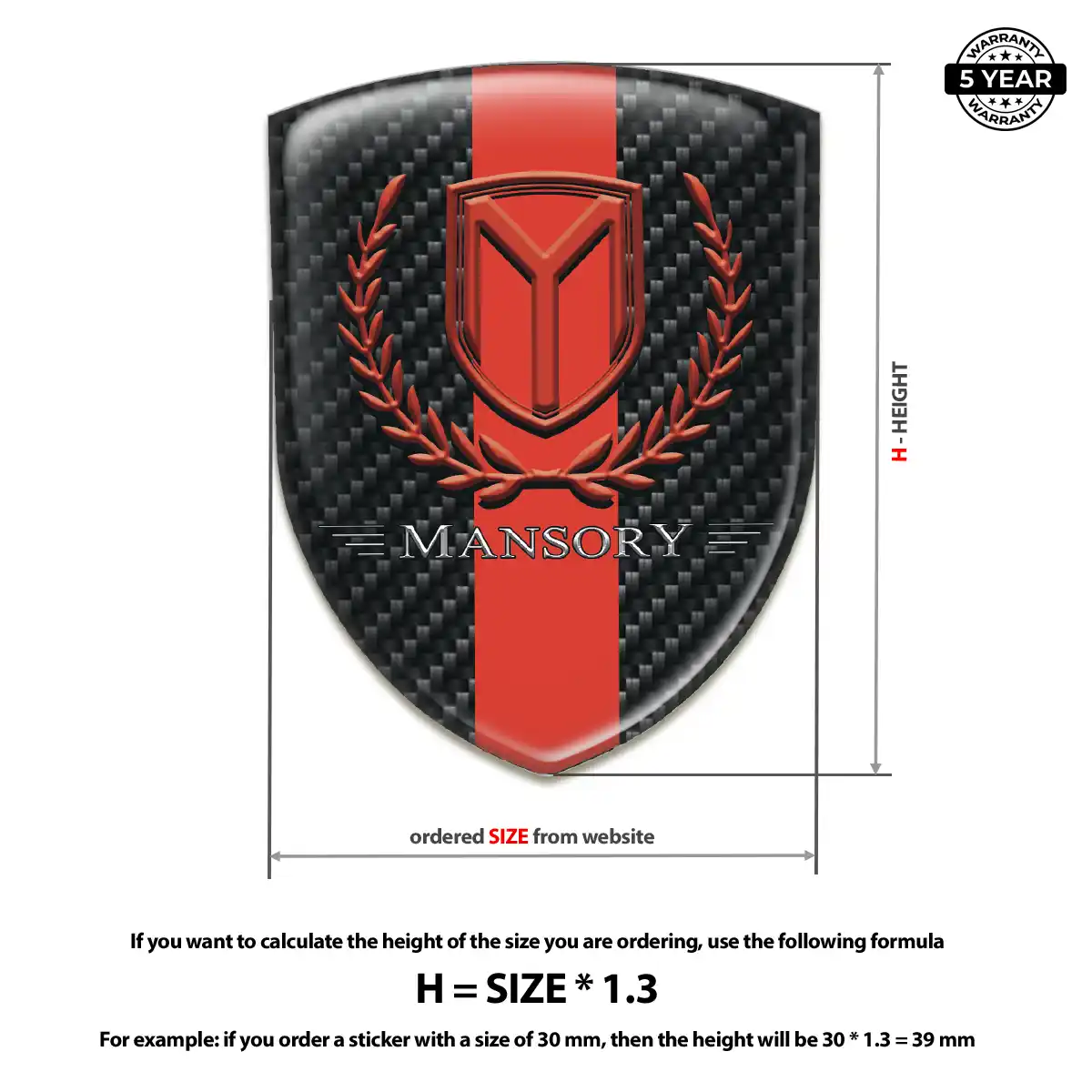 Mansory Resin Domed Sticker Noble Edition