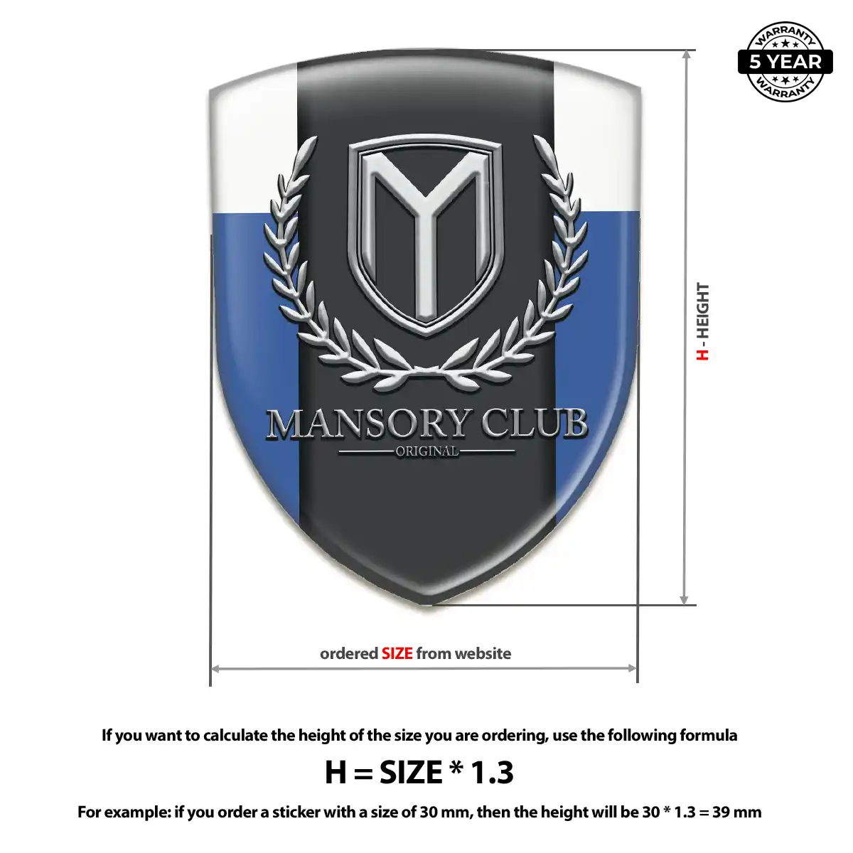 Mansory Resin Domed Sticker Opulent Line