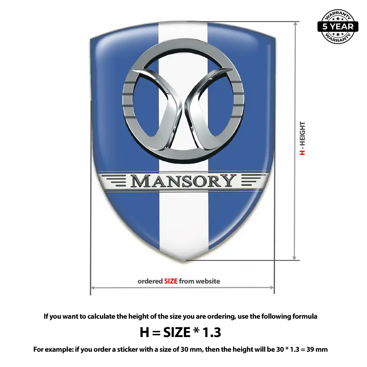 Mansory Resin Domed Sticker Premium Dome