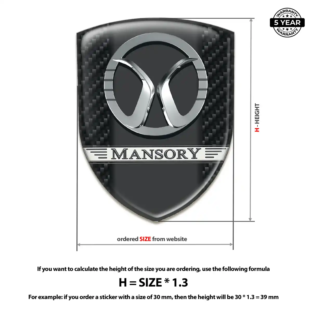 Mansory Resin Domed Sticker Prestige Line
