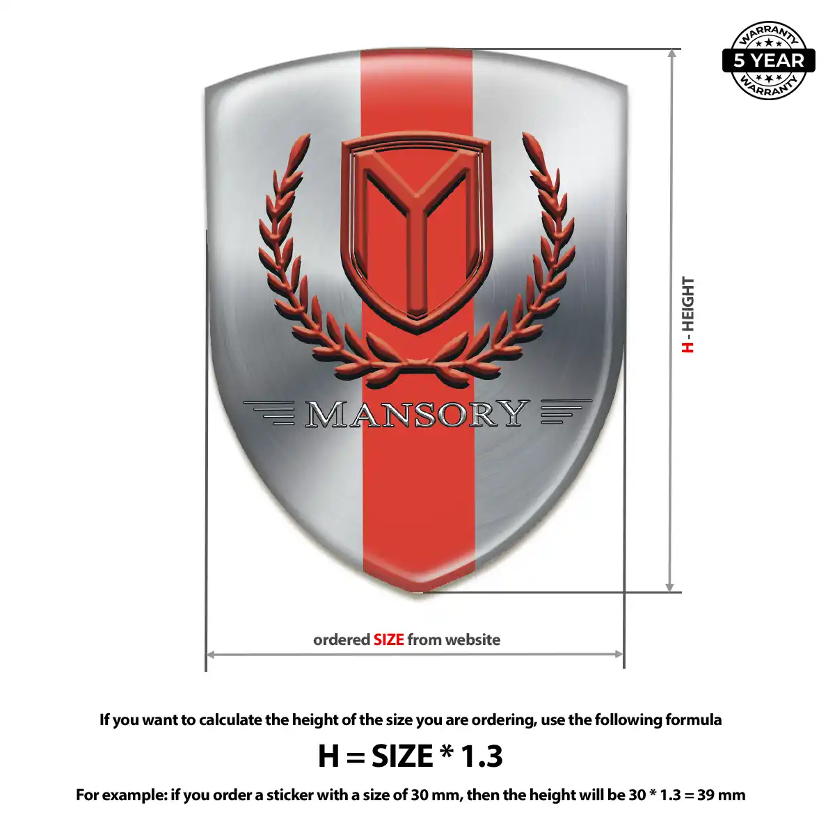 Mansory Resin Domed Sticker Refined Design