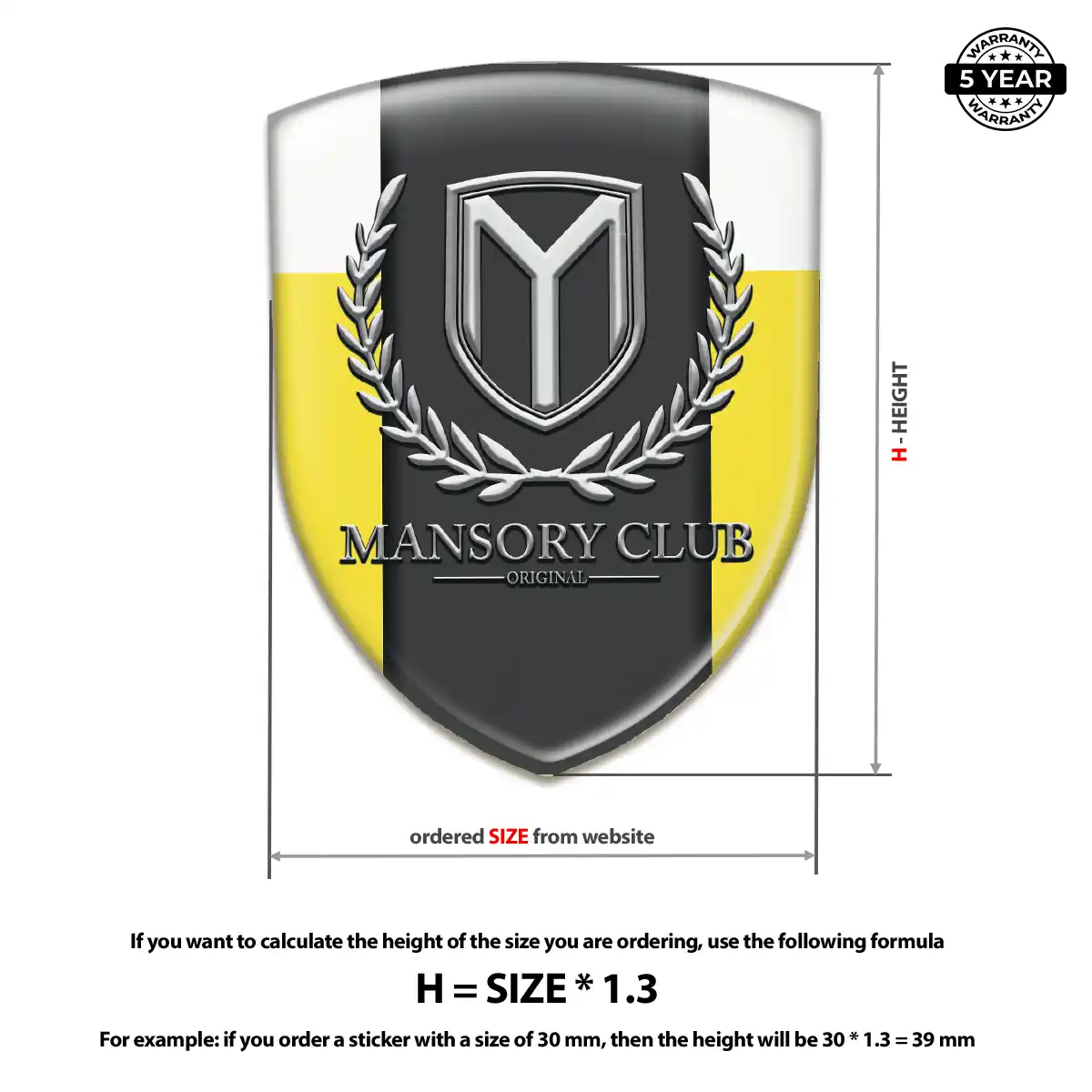 Mansory Resin Domed Sticker Resin Elite
