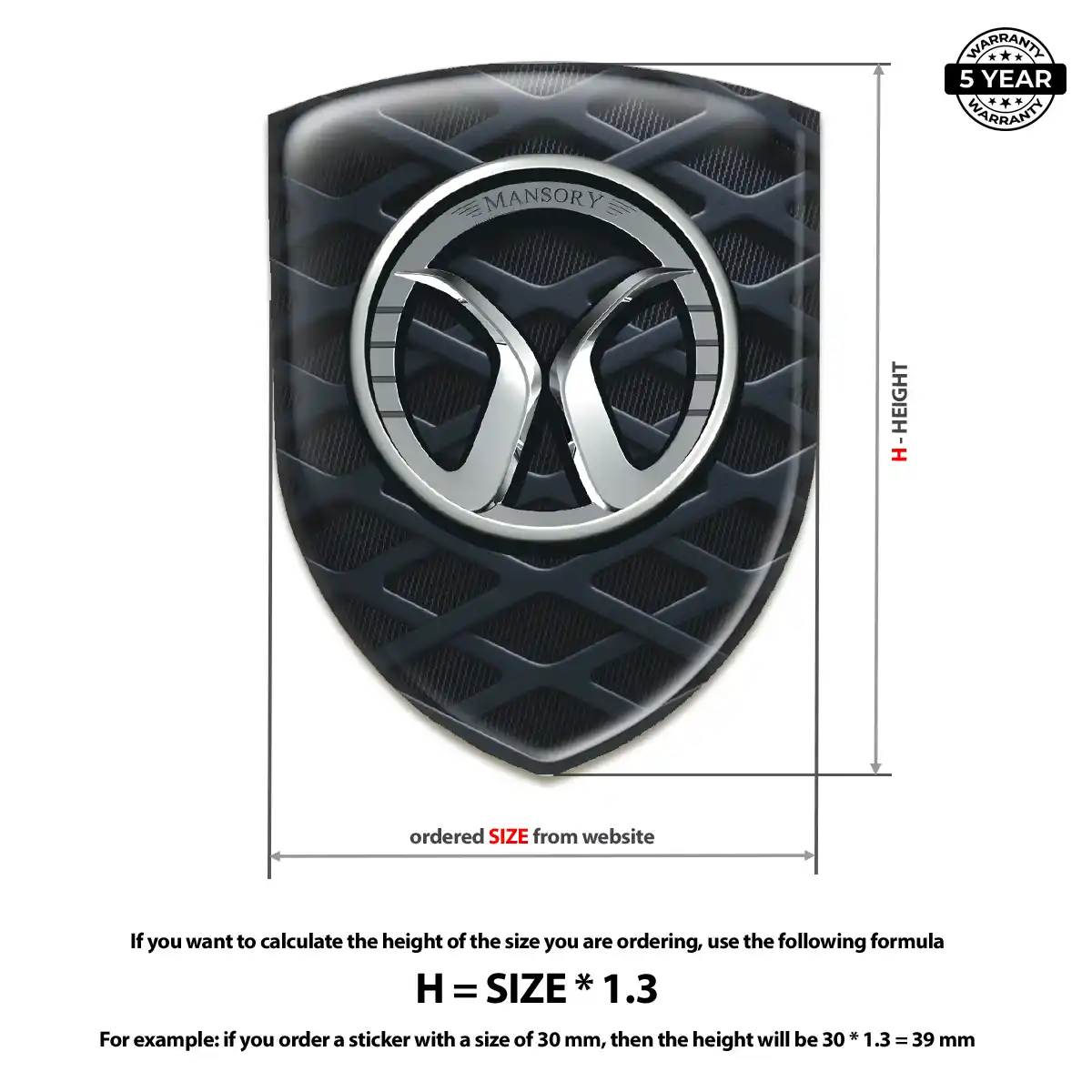 Mansory Resin Emblem Sticker Noble Edition