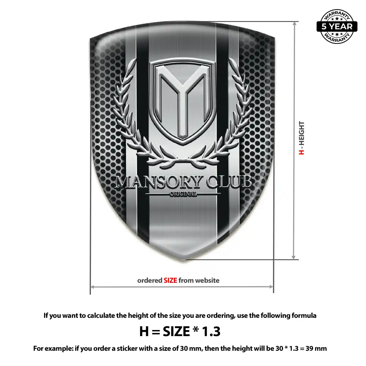 Mansory Resin Emblem Sticker Premium Dome
