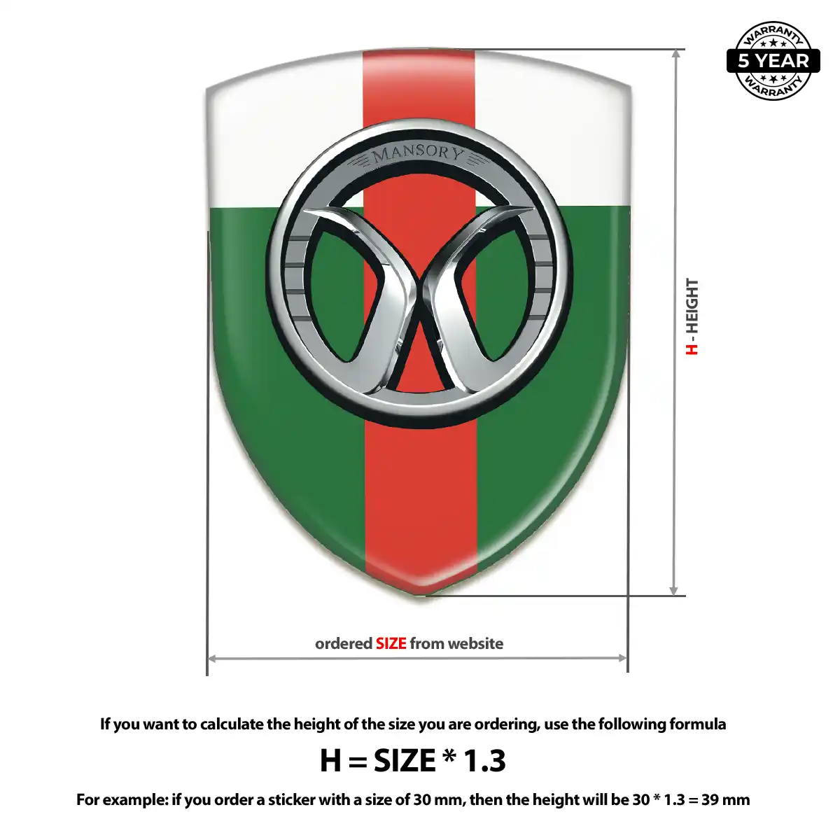 Mansory Resin Emblem Sticker Prestige Line