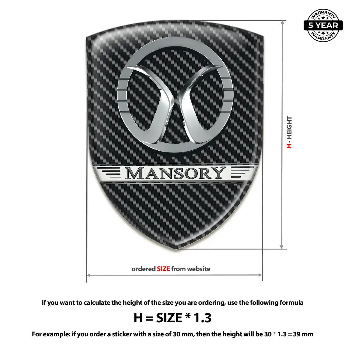 Mansory Resin Emblem Sticker Prime Quality