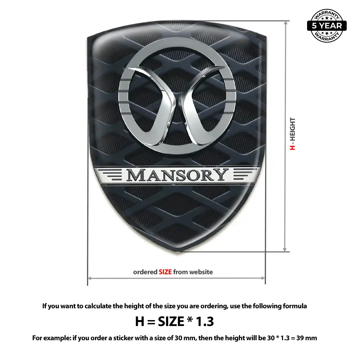 Mansory Resin Emblem Sticker Resin Elite