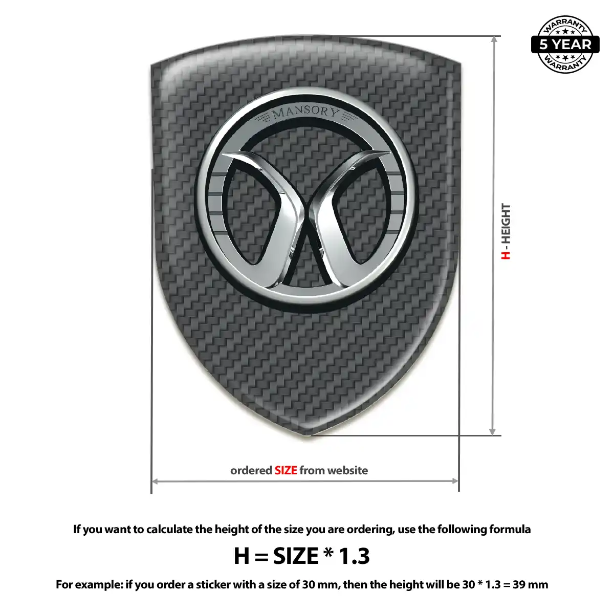 Mansory Resin Emblem Sticker Signature Grade