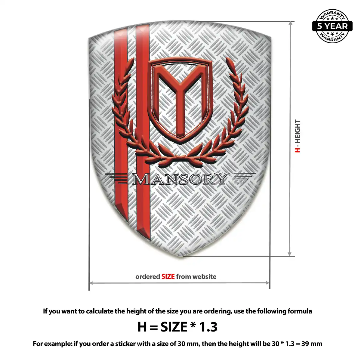 Mansory Resin Emblem Sticker Sleek Style