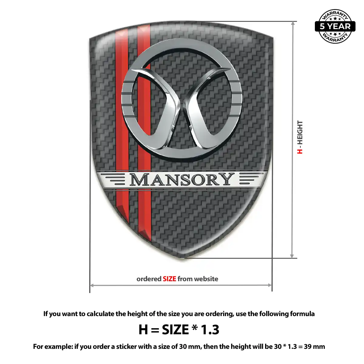 Mansory Resin Emblem Sticker Superior Craft