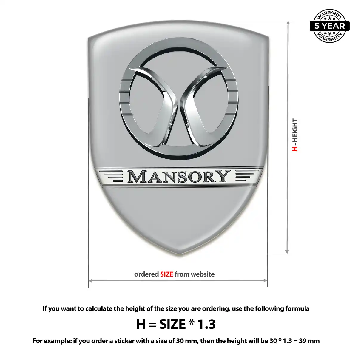 Mansory Self Adhesive Emblem Sticker Deluxe Edition