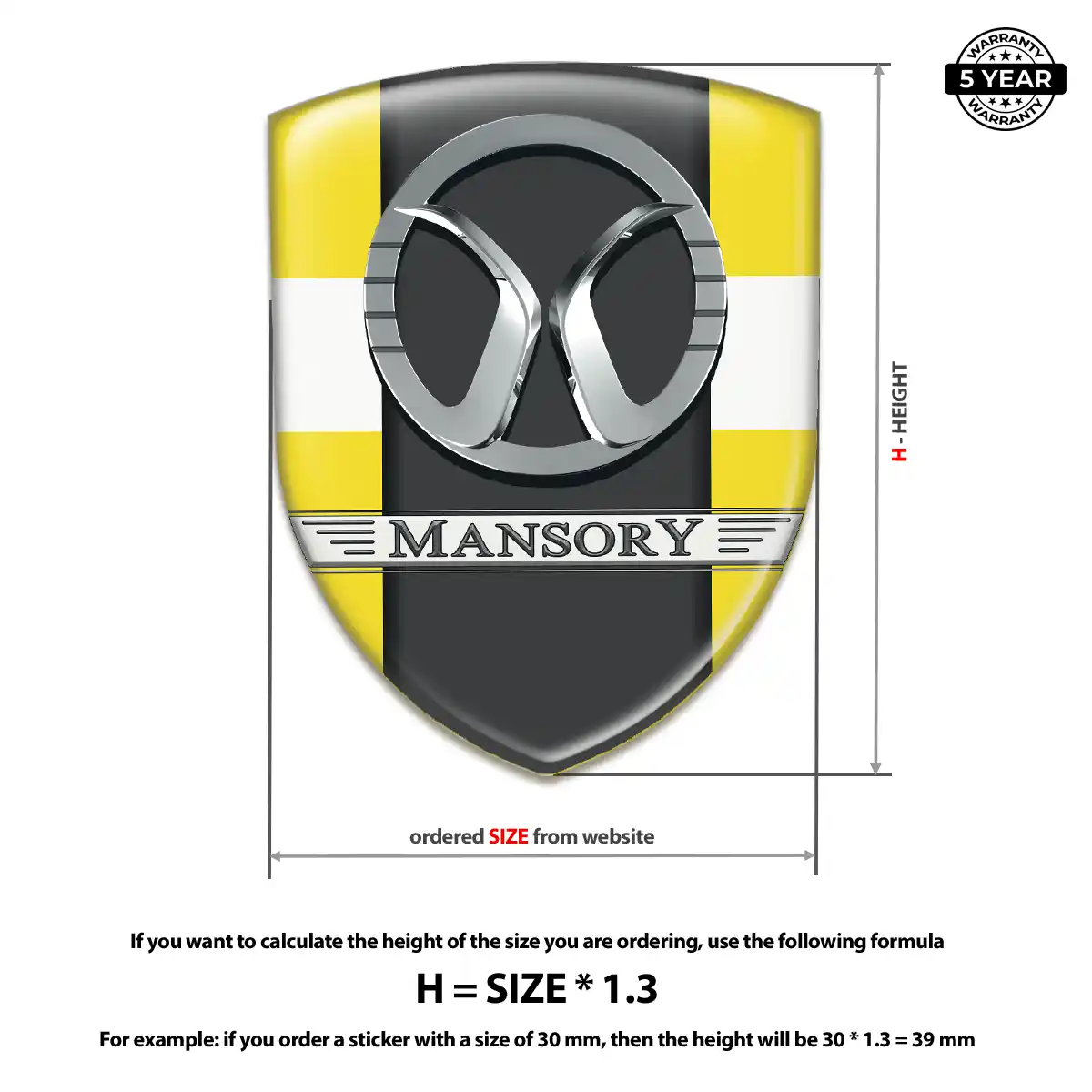 Mansory Self Adhesive Emblem Sticker Elite Finish