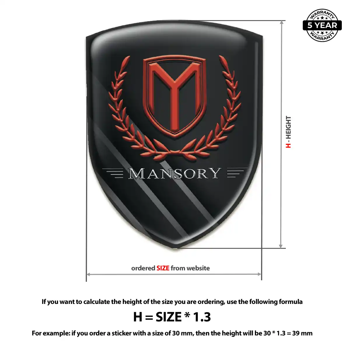 Mansory Self Adhesive Emblem Sticker Noble Edition