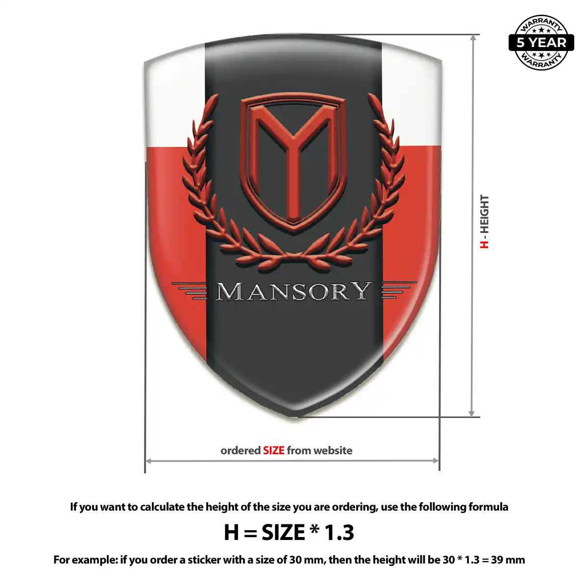 Mansory Self Adhesive Emblem Sticker Premium Dome