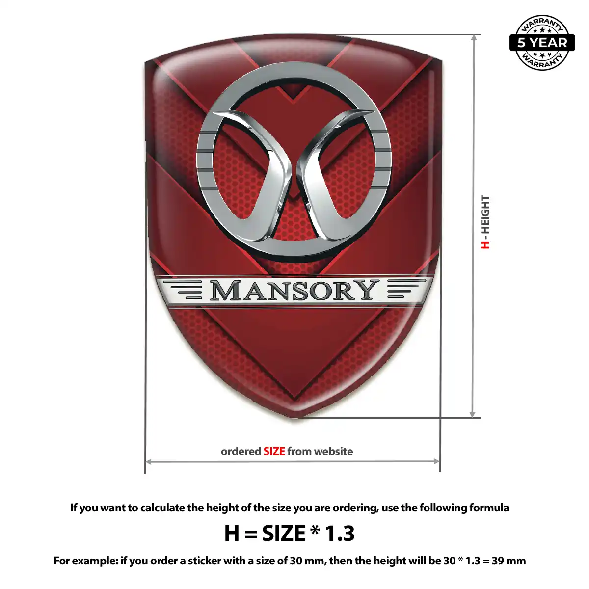 Mansory Self Adhesive Emblem Sticker Prestige Line
