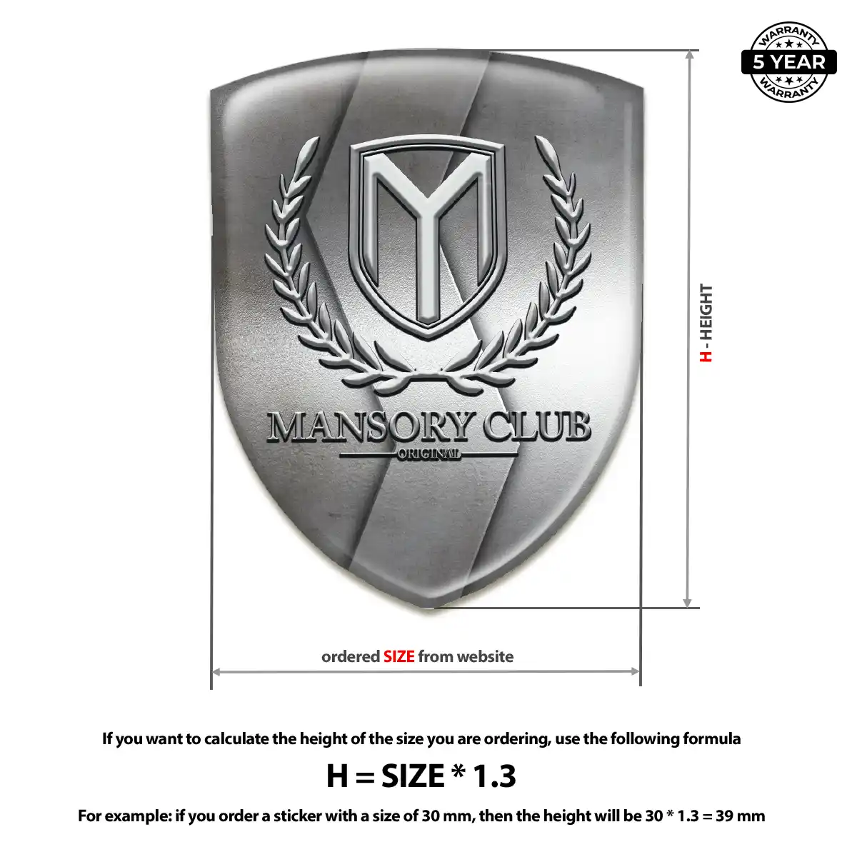 Mansory Self Adhesive Emblem Sticker Refined Design