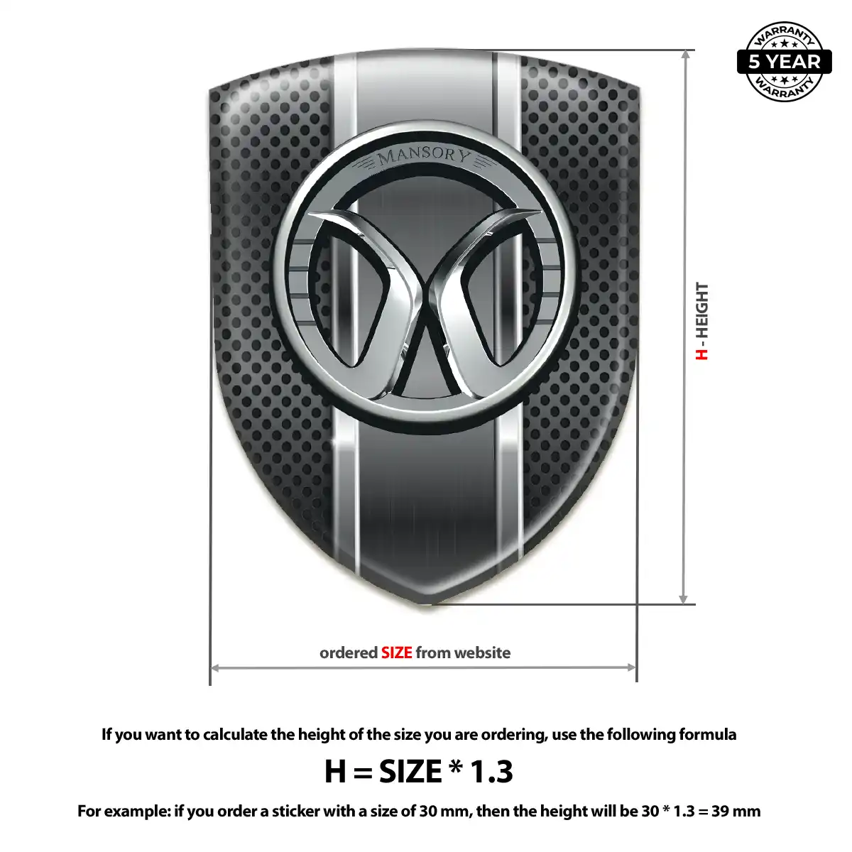 Mansory Self Adhesive Emblem Sticker Resin Elite