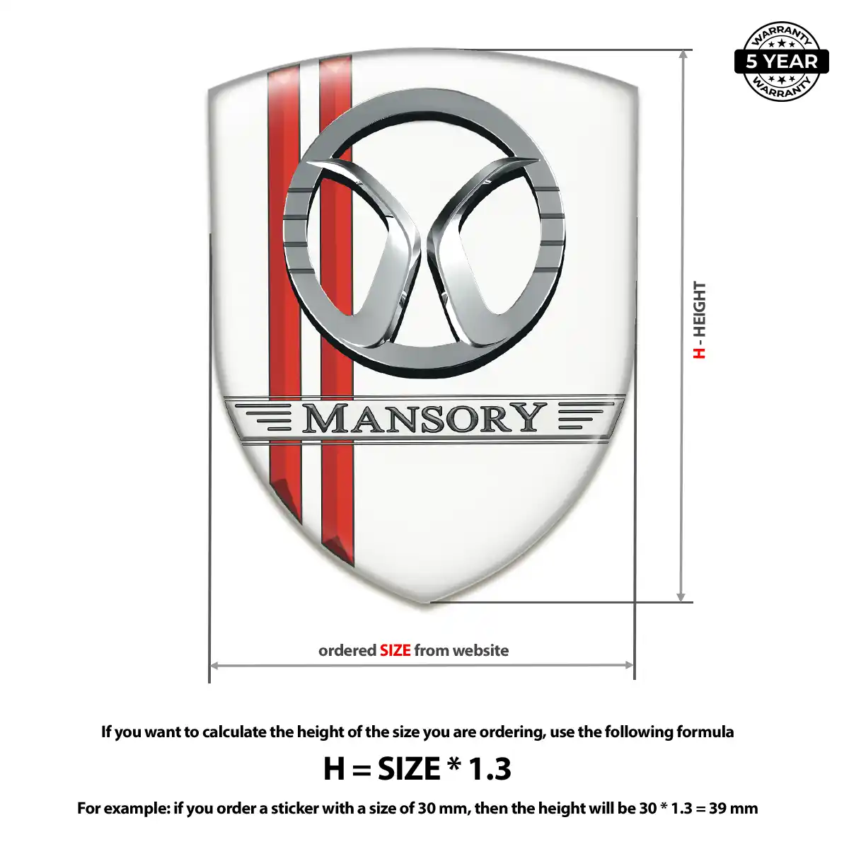 Mansory Self Adhesive Emblem Sticker Sleek Style