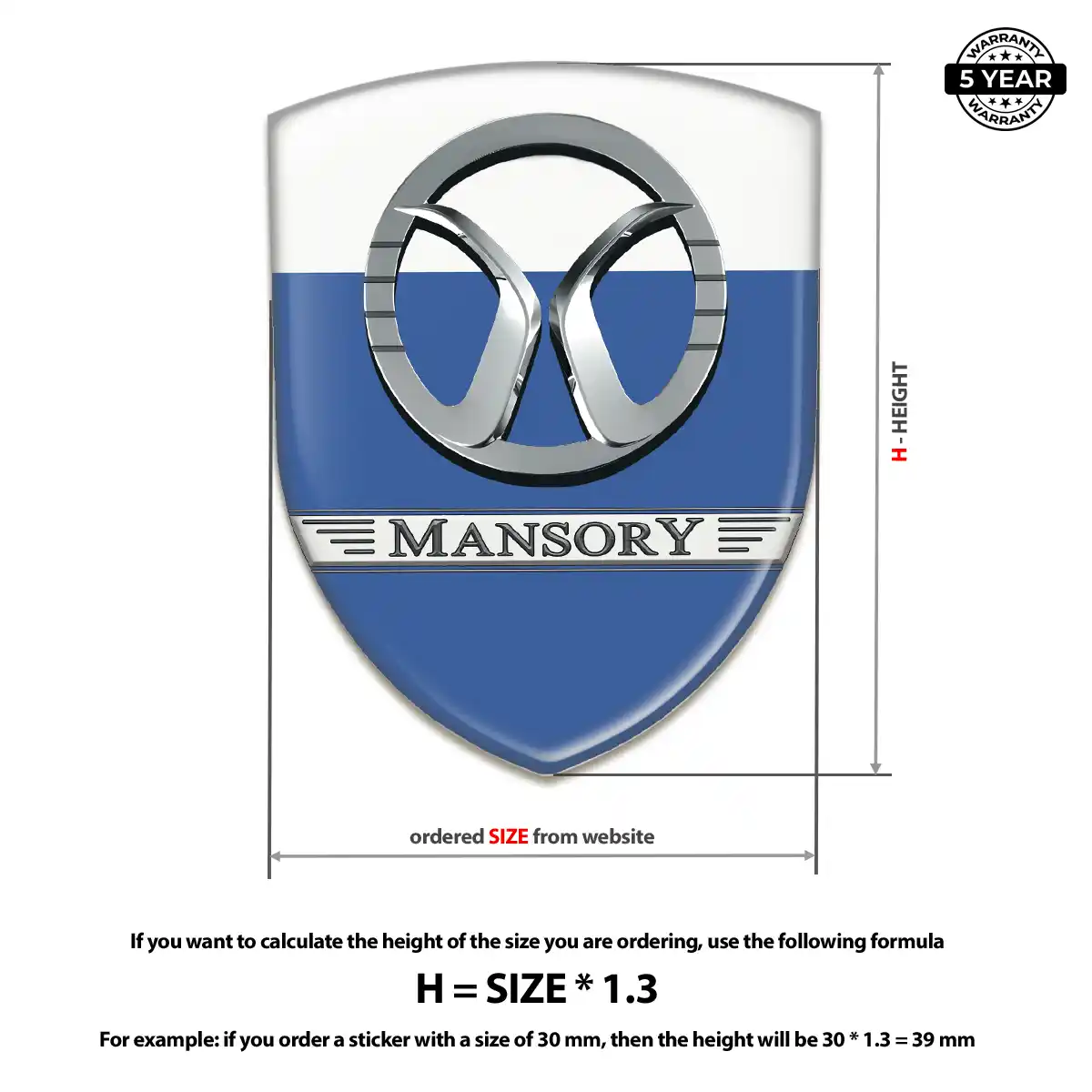 Mansory Self Adhesive Emblem Sticker Superior Craft