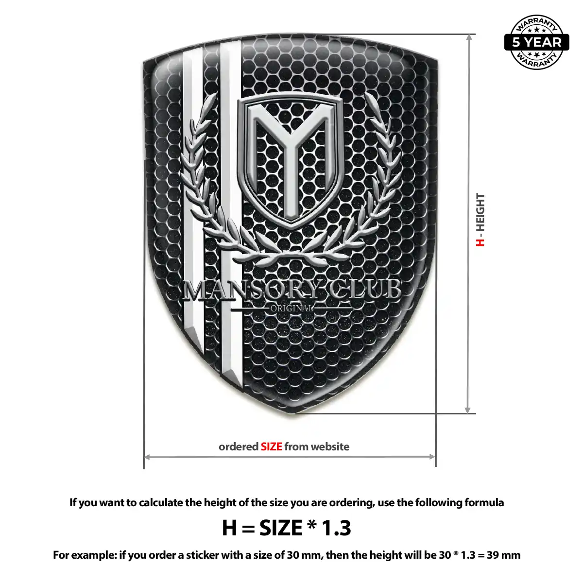 Mansory Silicone Emblem Resin Elite