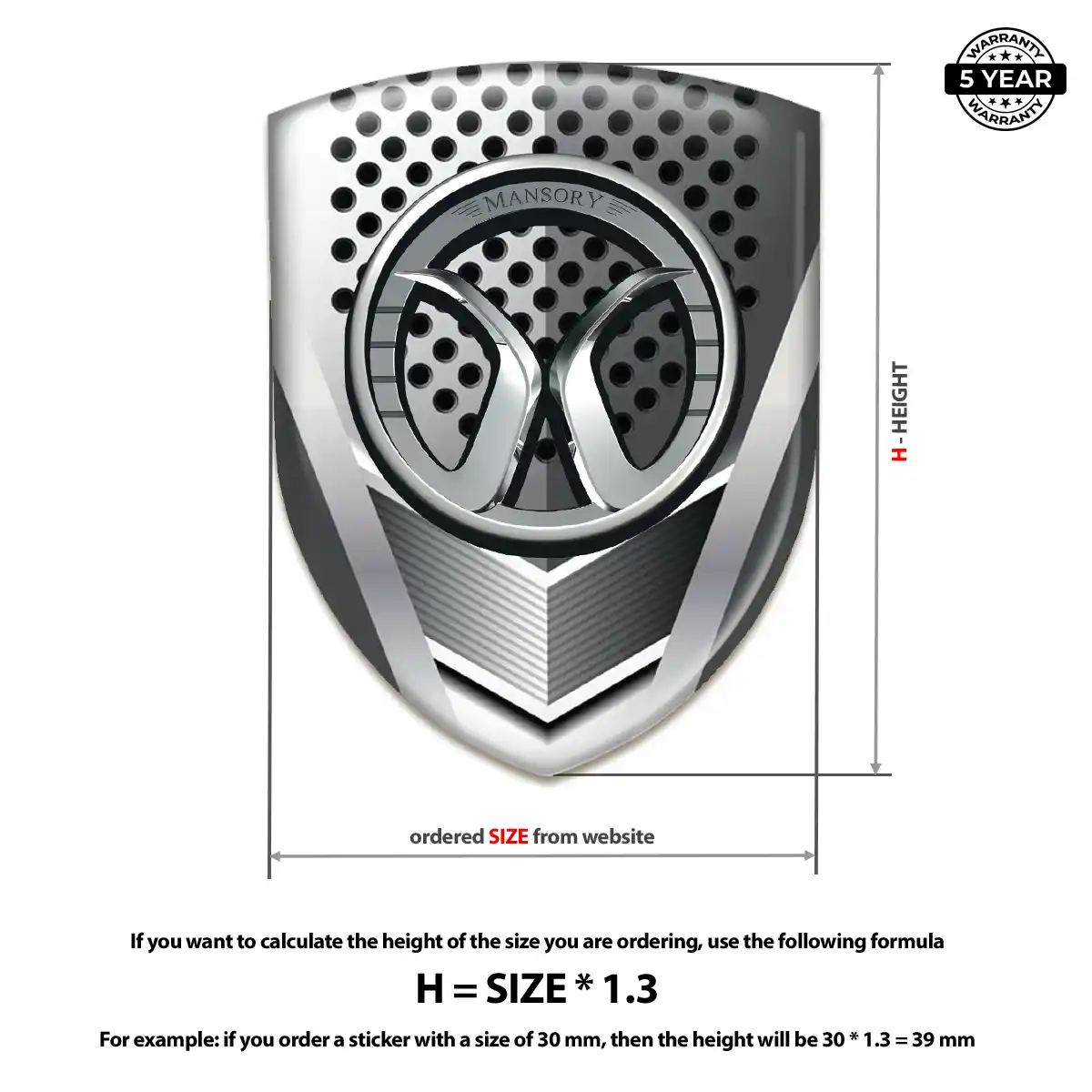 Mansory Vehicle Logo Sticker Premium Dome