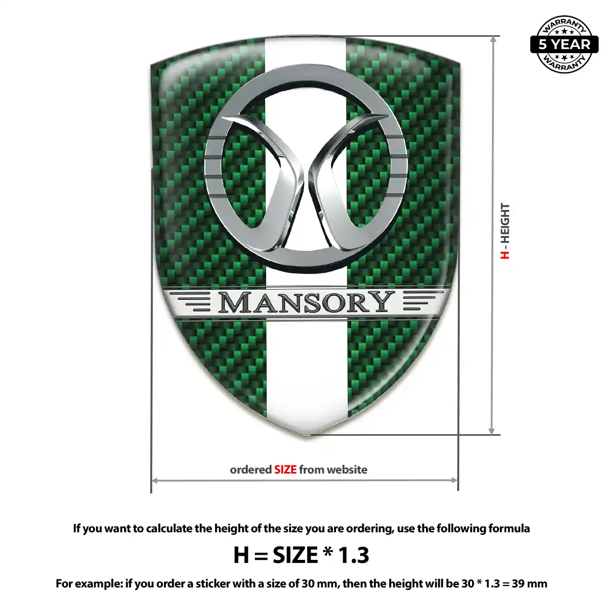 Mansory Vehicle Logo Sticker Resin Elite