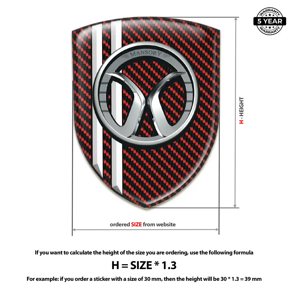 Mansory Vehicle Logo Sticker Resin Luxe