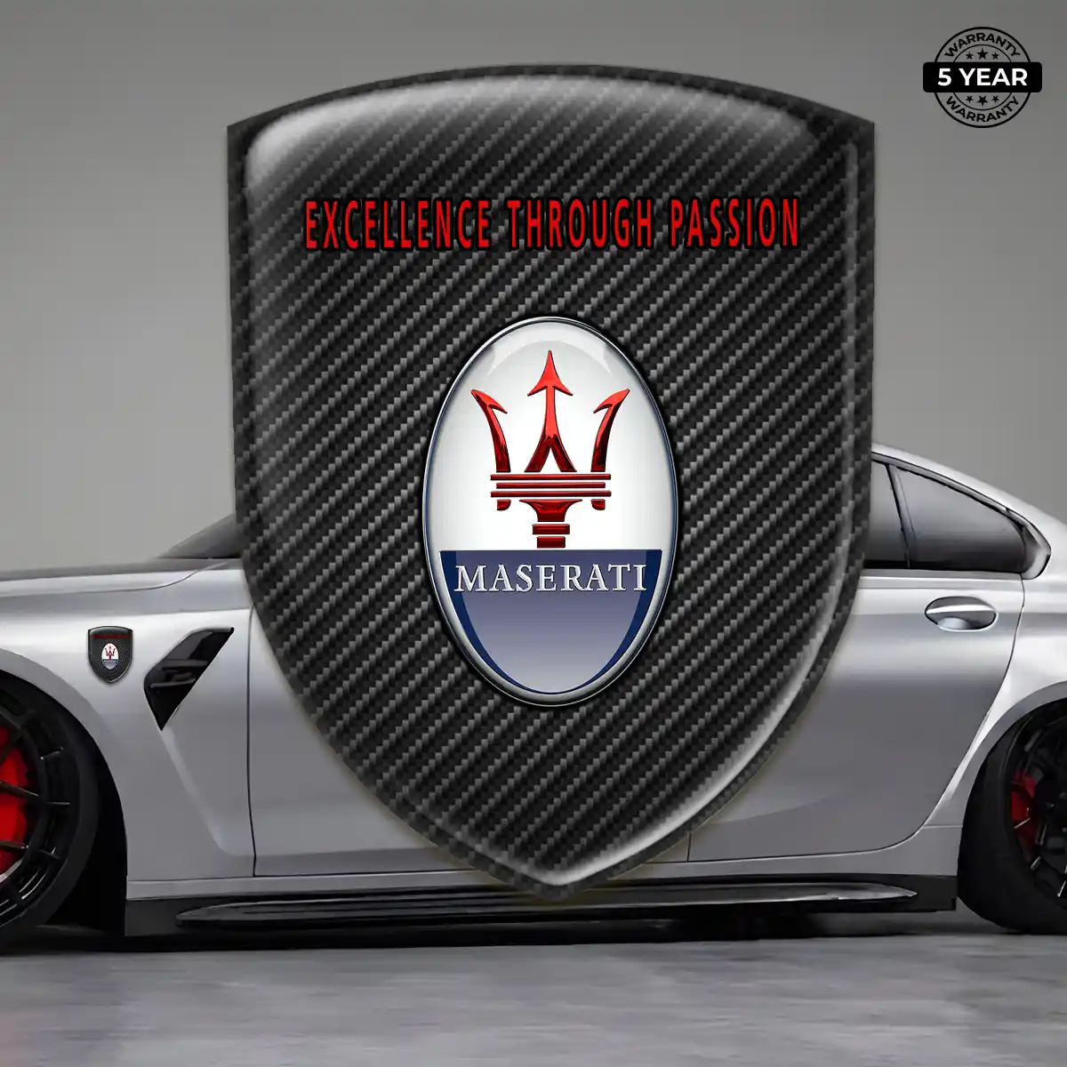 Maserati 3D Domed Sticker Elite Finish