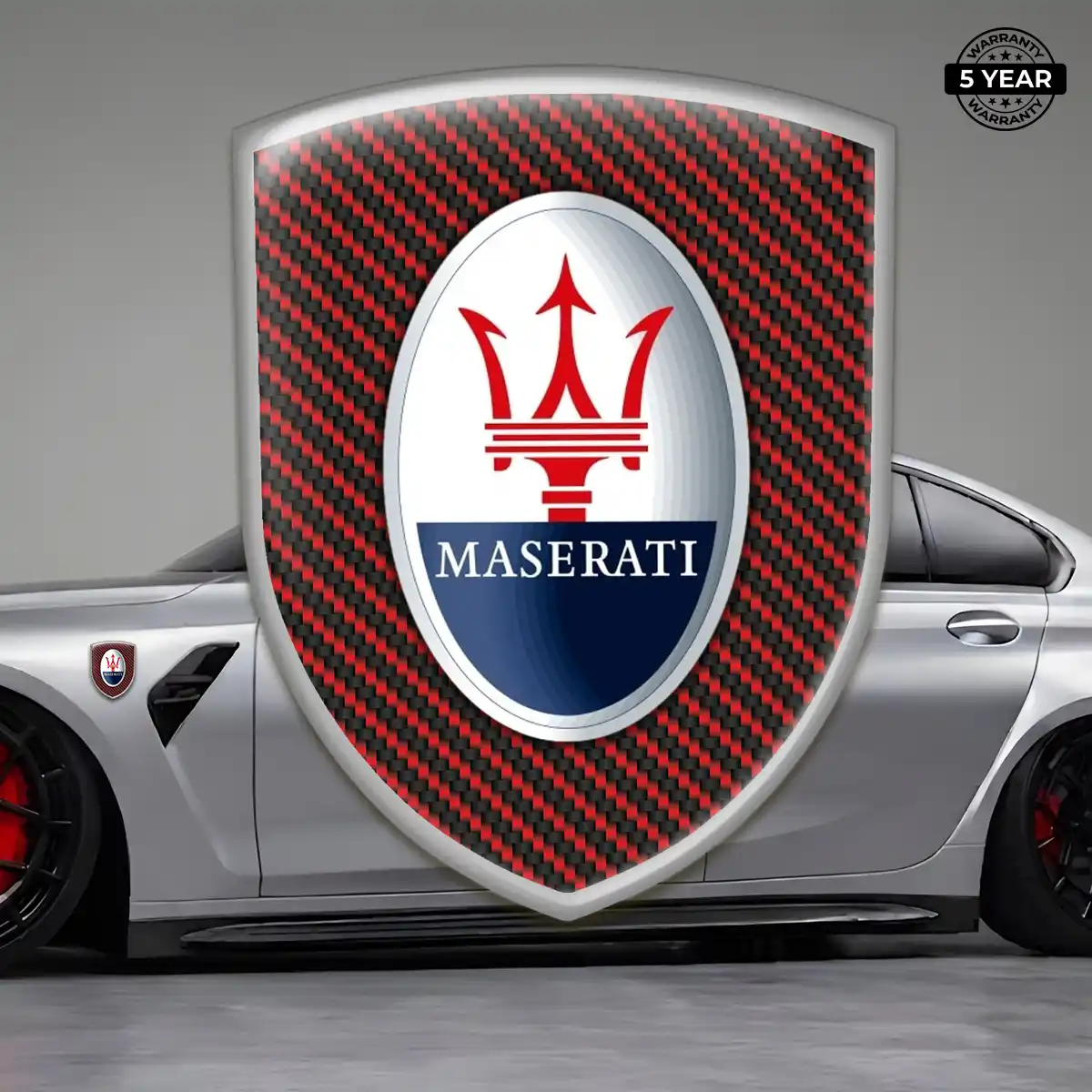 Maserati 3D Domed Sticker Refined Design
