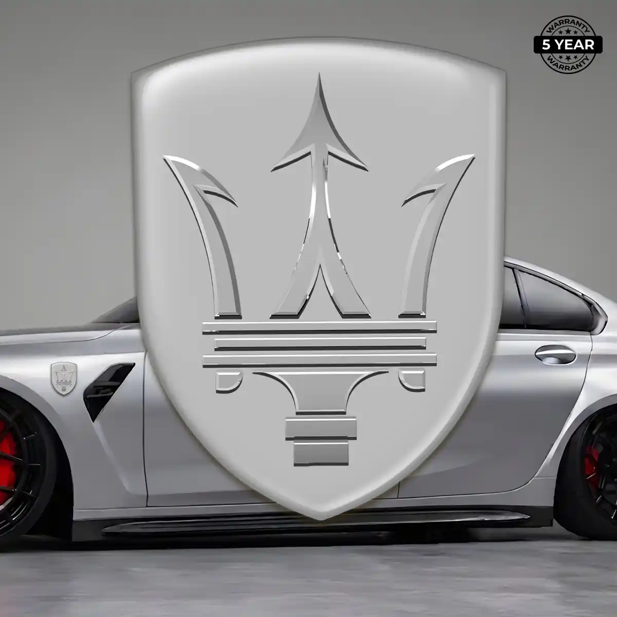 Maserati 3D Domed Sticker Sleek Style