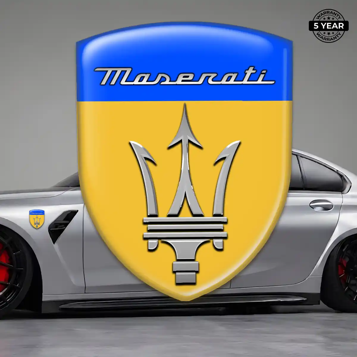 Maserati 3D Emblem Sticker Elite Finish