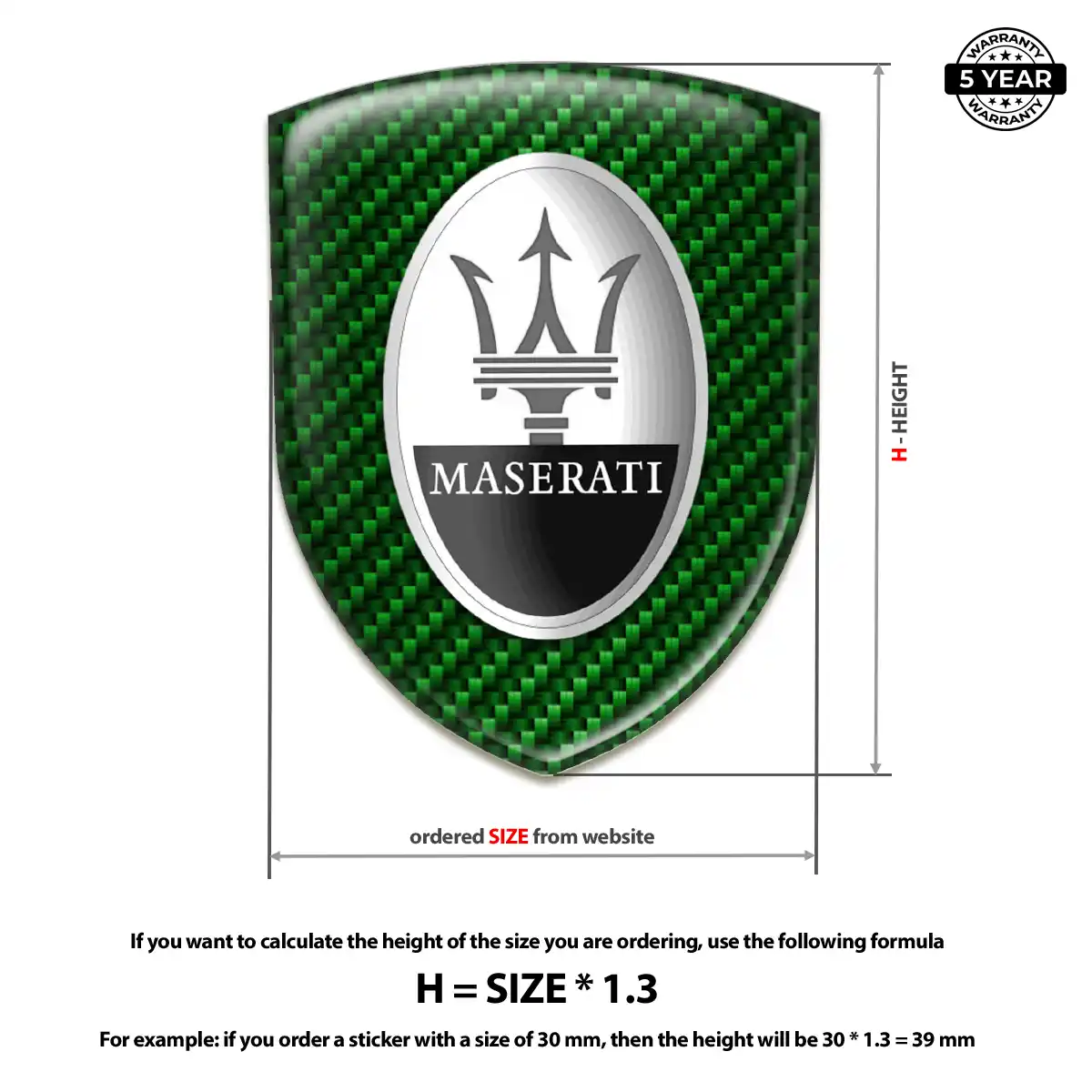 Maserati 3D Emblem Sticker Sleek Style