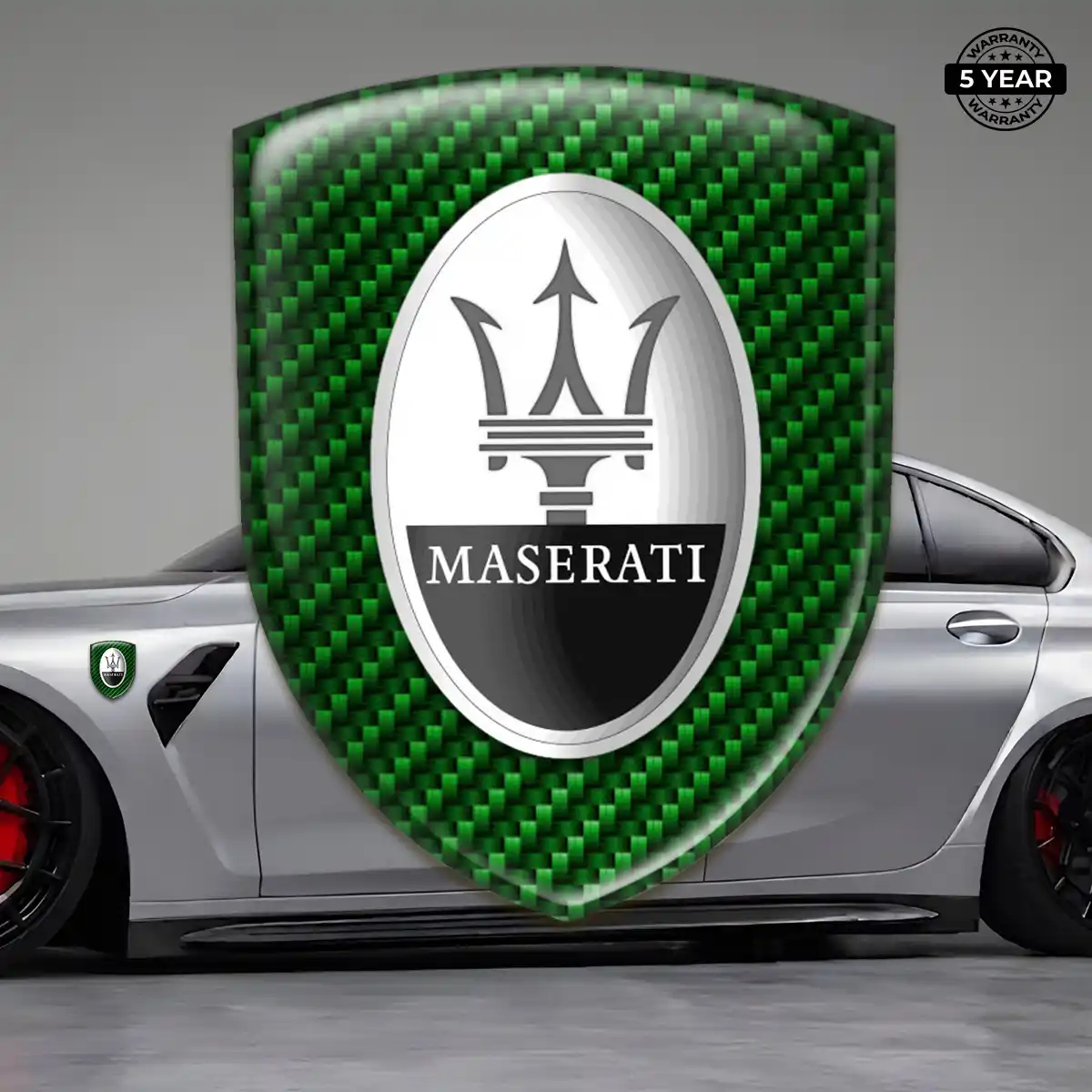 Maserati 3D Emblem Sticker Sleek Style